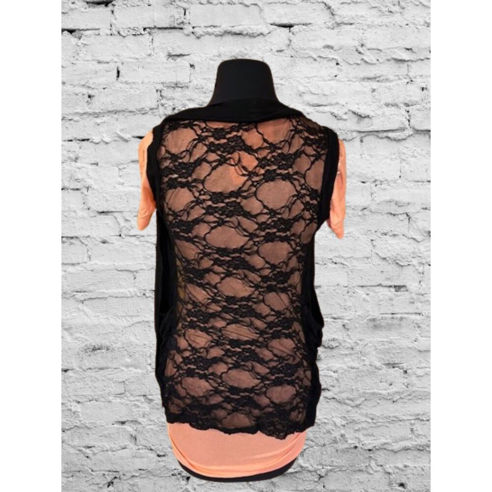 Black Lace Vest  T1440M  Medium (I)  NWT Boutique